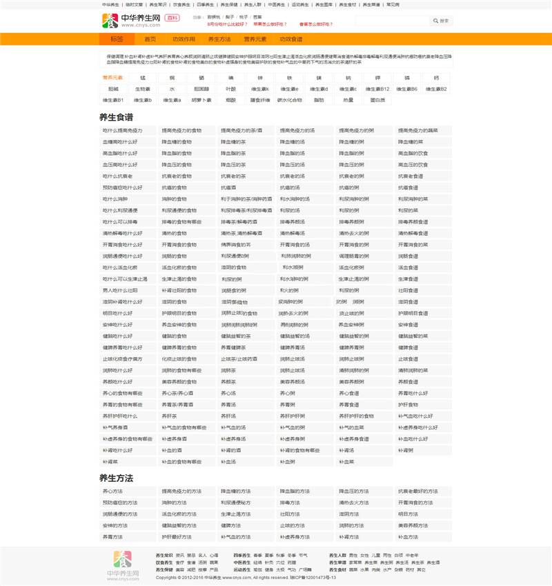 帝国cms仿中华养生网整站源码 带大量数据插图(2)