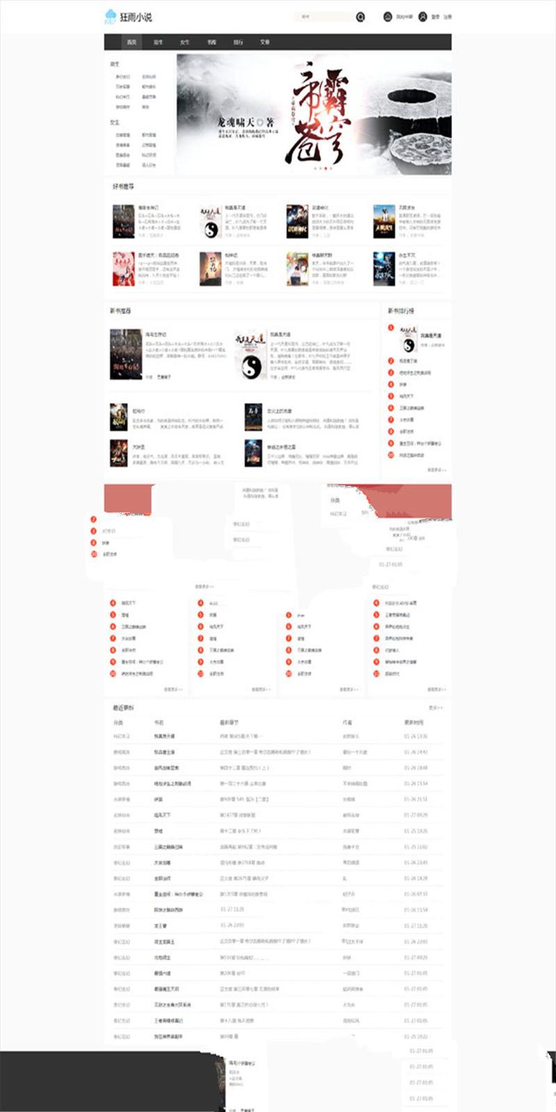 ThinkPHP5.1开发的狂雨小说cms v1.0.6系统源码插图