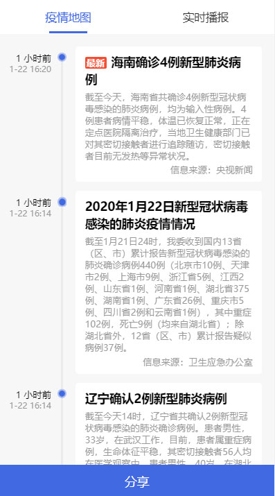 [精品源码]全国新型冠状病毒肺炎(2020-nCoV)疫情实时分布图HTML源码插图(2)