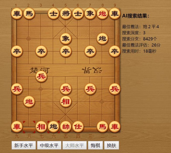 中国象棋AI在线弈html5小游戏源码插图