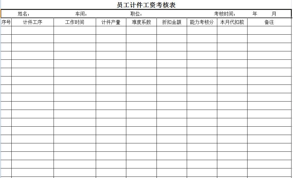 员工计件工资考核表,文档教程,免费素材下载网站插图