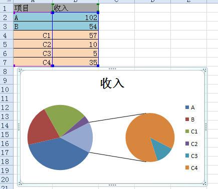 excel复合饼图的制作方法,文档教程,免费素材下载网站插图(2)