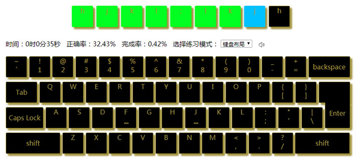 jQuery网页版键盘打字练习小游戏代码插图