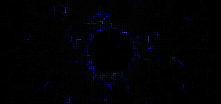 html5 canvas科幻磁场动力吸引背景动画特效插图