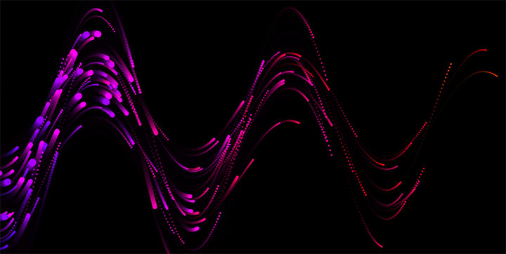 HTML5 Canvas彩色大波浪粒子动画特效插图
