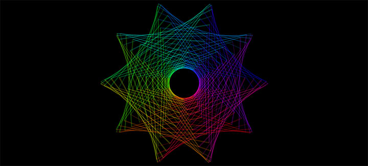 html5 canvas绘制线条组合几何体动画特效插图