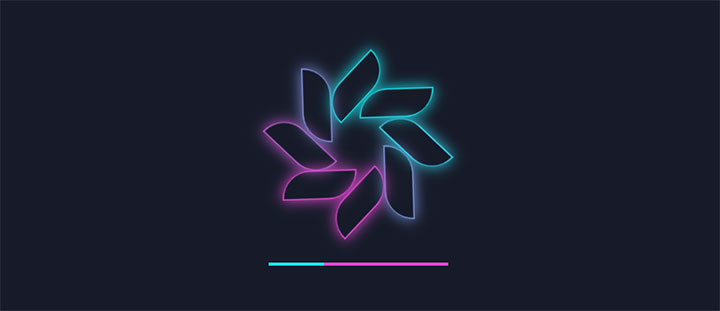 CSS3花瓣发光旋转加载loading动画特效插图