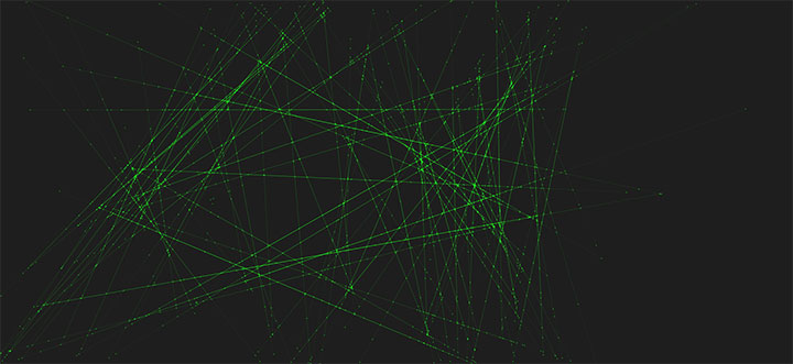 HTML5 Canvas绘制绿色激光射线动画特效插图