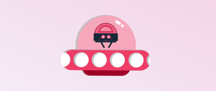 CSS3卡通UFO飞船动画特效插图