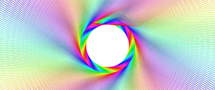 HTML5 Canvas酷炫彩虹圈旋转动画特效插图
