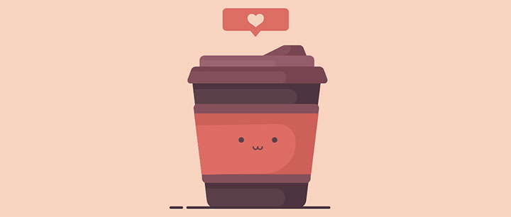 css3卡通爱心咖啡杯表情动画特效插图