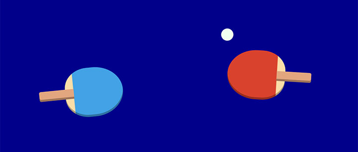 css3绘制的打乒乓球动画特效插图