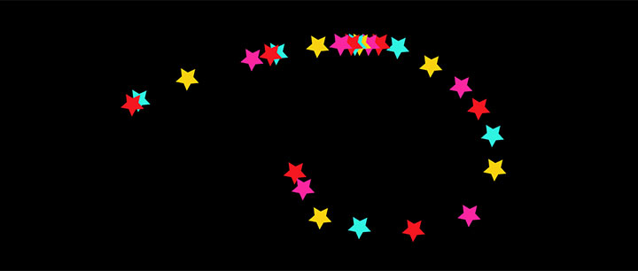 html5 svg彩色星星跟随鼠标光标移动动画特效插图